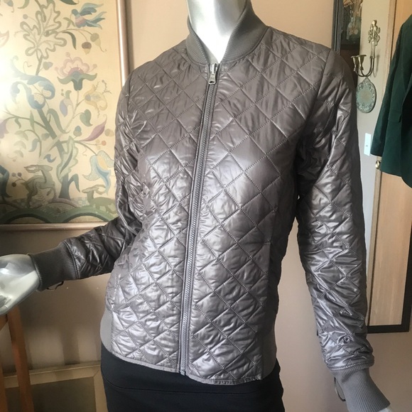 Columbia Omni-Heat Interchange Puffer Bomber Jacket Women’s XS Taupe Grey/Brown - Picture 2 of 16